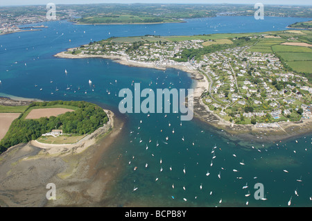 Aerial St Mawes über Falmouth Cornwall Stockfoto