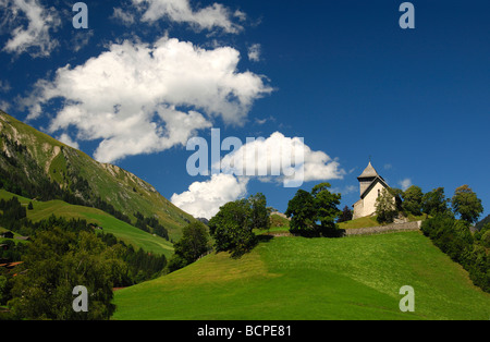Reformierte Kirche Saint-Donat, Chateau d Oex, Pays d En Haut, Waadt, Schweiz Stockfoto