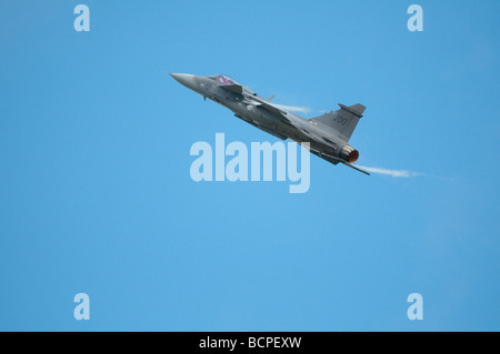 Fairford Airshow Sonntag 2009 Saab Gripen F7 JAS39C, schwedische Luftwaffe Stockfoto