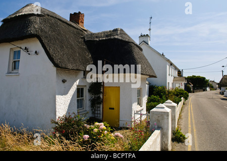 Reetdachhaus, Kilmore Quay, County Wexford, Republik Irland, Eire. Stockfoto