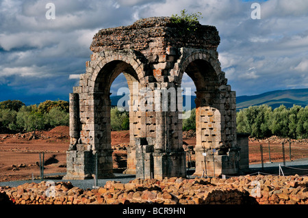 Spanien, Via De La Plata: römische Bogen Arco de Cáparra in der spanischen Provinz Cáceres Stockfoto