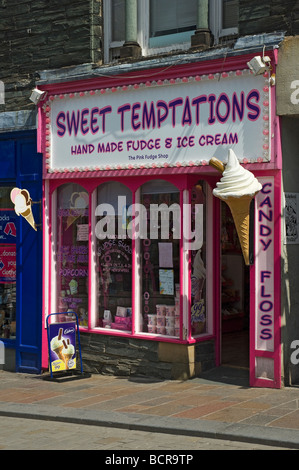 Die Rosa Fudge Zuckerwatte Süß & Ice Cream Shop Shop Keswick Cumbria England UK Vereinigtes Königreich GB Grossbritannien Stockfoto