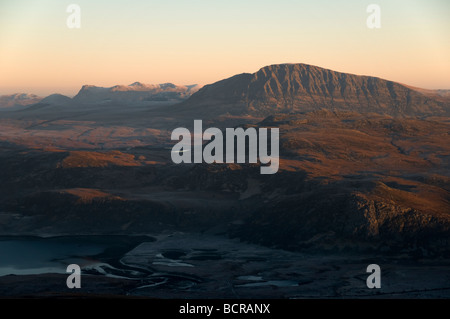 Ben Loyal und Ben hoffen über den Kopf von Loch Eriboll, aus Cranstackie, in der Nähe von Durness, Sutherland, Schottland, Großbritannien Stockfoto