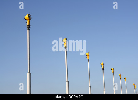 Start-und Landebahn Ansatz außerhalb Flughafen Marker. Birmingham 2009. Stockfoto