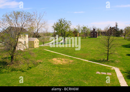 Historische Gebäude in Shaker Village of Pleasant Hill unsere Kentucky Stockfoto