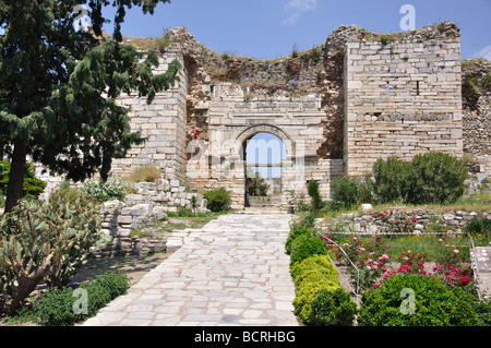 Eingangstor, 16. Jahrhundert byzantinische Zitadelle, Ayasoluk Hügel, Selcuk, Provinz Izmir, Türkei Stockfoto