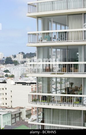 Amerikanischen Wohnungen in Pacific Heights in San Francisco Stockfoto