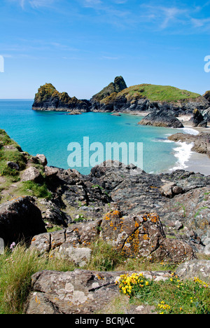 Kynance Cove in der Nähe von Lizard Point in Cornwall, Großbritannien Stockfoto