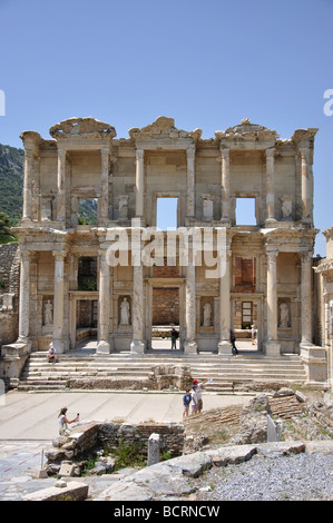Die Celsus-Bibliothek, die antike Stadt Ephesus, Selcuk, die Provinz Izmir, Türkiye Stockfoto