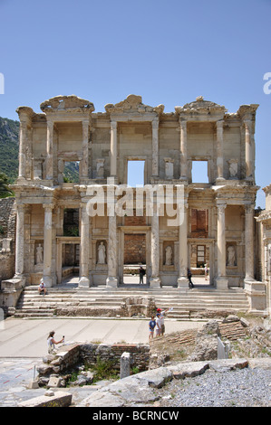 Die Celsus-Bibliothek, die antike Stadt Ephesus, Selcuk, Provinz Izmir, Republik Türkije Stockfoto