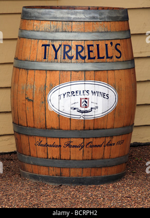 Weinfass in Tyrrells Winery, Hunter Valley, Australien Stockfoto