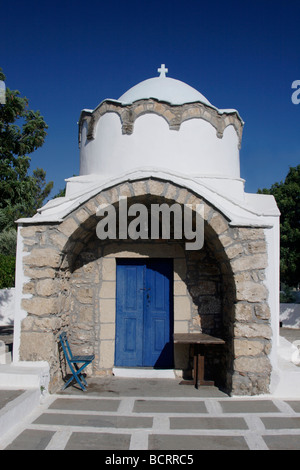 Traditionelle griechische Kapelle (St. Georges) in Lothiarika in der Nähe von Lardos Rhodos Dodekanes Griechenland Stockfoto