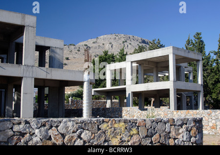 Unvollendete Bau in Lothiarika in der Nähe von Lardos Rhodos-Dodekanes-Inseln Griechenland Stockfoto