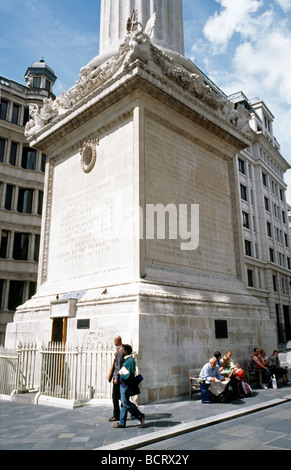 20. Juli 2009 - das Denkmal für den großen Brand von London, zum Gedenken an den Ort, wo es im Jahre 1666 begann. Stockfoto