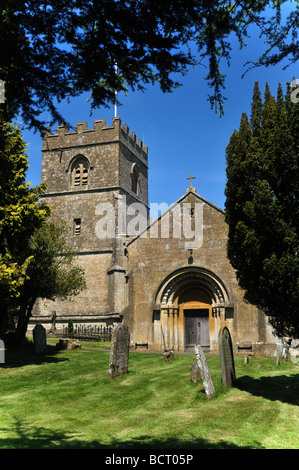 St. Michael und alle Engel Kirche, Guiting Power, Gloucestershire, Cotswolds, England, UK. Stockfoto