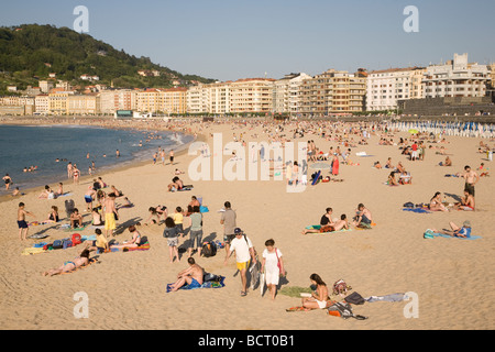 Zurriola Strand San Sebastian Baskenland Spanien Stockfoto