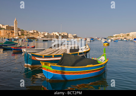 Angelboote/Fischerboote Marsaskala Hafen Malta Stockfoto