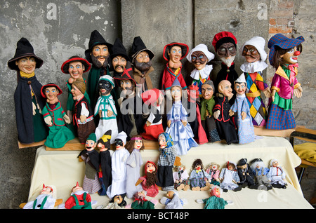 Marionette Display, Bergamo, Italien Stockfoto