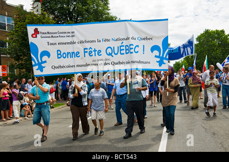 Muslimische Gemeinschaft feiert Saint-Jean-Baptiste Tag in Montreal Kanada Stockfoto