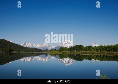 Grand Teton Range Oxbow Bend Grand Teton Nationalpark Wyoming USA Stockfoto