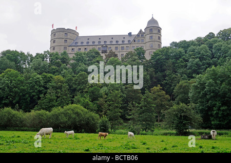 Übersicht, Landschaft, Wewelsburg, dreieckigen Burg, ehemalige NS-Kult und Terror Zentrum der SS, heute historisches Museum, Host Stockfoto