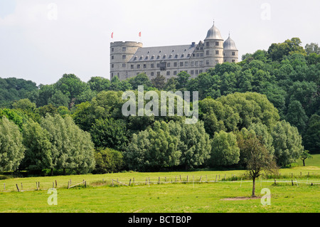 Übersicht, Landschaft, Wewelsburg, dreieckigen Burg, ehemalige NS-Kult und Terror Zentrum der SS, heute historisches Museum, Host Stockfoto