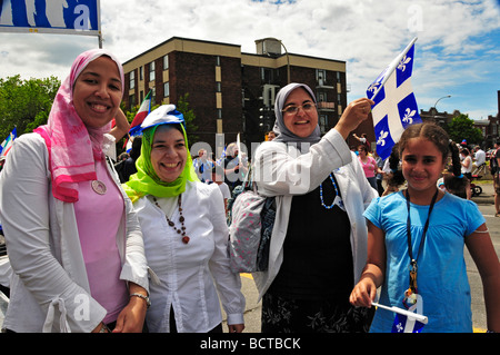 Muslimische Montreal Gemeinschaft feiert Saint-Jean-Baptiste day Stockfoto