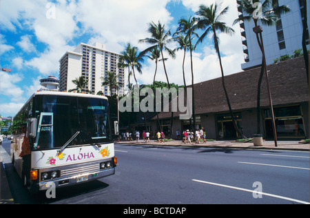 Skyline von Honolulu Hawaii USA August 1996 Stockfoto