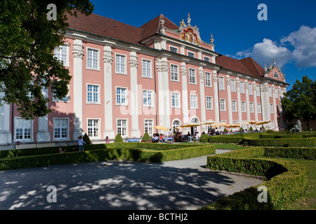 Wasser-Treppe mit Zypressen, Insel Mainau, Bodensee, Landkreis Konstanz, Baden-Württemberg, Deutschland, Europa Stockfoto