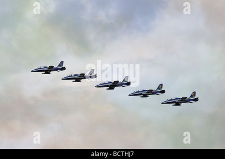 Italienische Luftwaffe Kunstflug Display Team Il Frecce Tricolori Aermacchi MB339 Team 2009 Royal International Air Tattoo Stockfoto