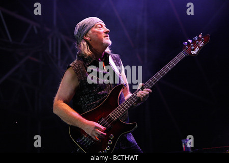 Roger Glover, Deep Purple, englische rock-Band, Open Air Festival, Muehldorf am Inn, Bayern, Deutschland Stockfoto