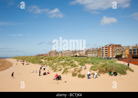 Lytham St Annes Lancashire England UK Sand Dünen am Sandstrand in Badeort an der Küste von Fylde Stockfoto