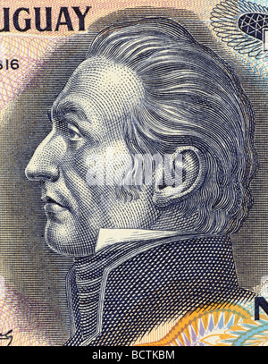 Artigas auf 50 Nuevos Pesos 1988 Banknote aus Uruguay Stockfoto