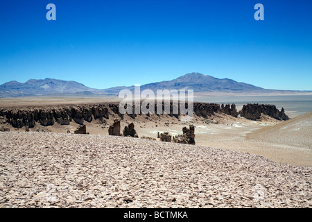 Die herrlichen Farben der Reserva Nacional Los Flamencos (The Flamingos National Park), Salar Tara, Atacamawüste, Chile Stockfoto