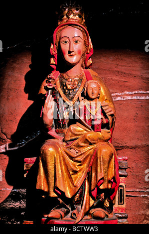 Spanien, Jakobsweg: Madonna Virgen De La Rosa in das königliche Kloster Santa Maria in Nájera Real Stockfoto