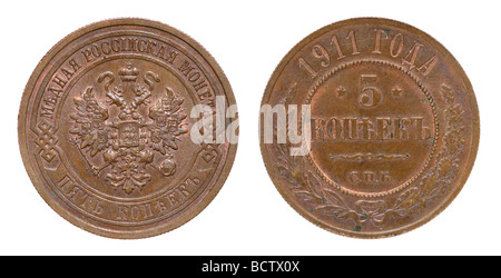 Antike Münze Russland. Stockfoto