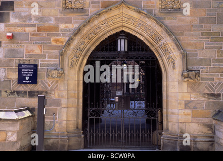 USA New Haven Connecticut Yale Universität Tor von Jonathan Edwards College Stockfoto