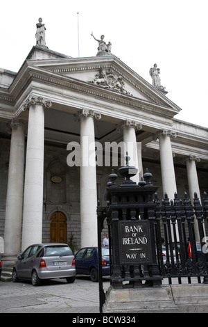 ehemalige Parlamentsgebäude noch mit der irischen House Of Lords bewahrt und ehemaligen Hauptsitz der Bank of ireland Stockfoto