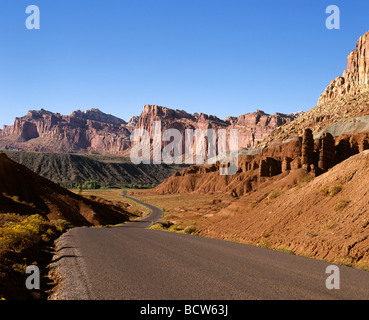 Zion National Park, Autobahn, Panoramablick, Utah, USA Stockfoto