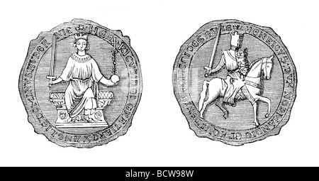 Das große Siegel von König Henry III von England Stockfoto