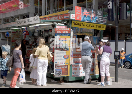 Theater Ticket Kiosk am Leicester Square, London UK Stockfoto