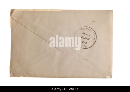 Vintage vergilbten Umschlag mit Poststempel Stempel Stockfoto