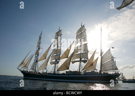 Das russische STS Sedov-Schiff, ein vier Masten aus Stahl Nachen, Funchal 500 Tall Schiffe Race 2008, Falmouth, Cornwall, UK Stockfoto