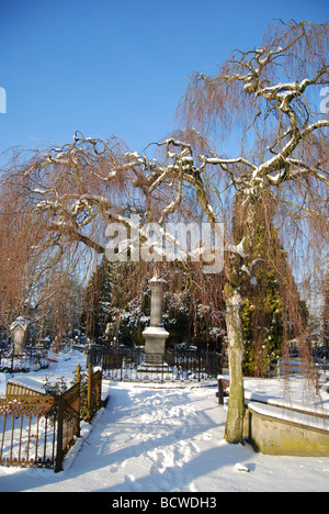 Winter-Szene Het Oude Kerkhof Roermond Niederlande Stockfoto