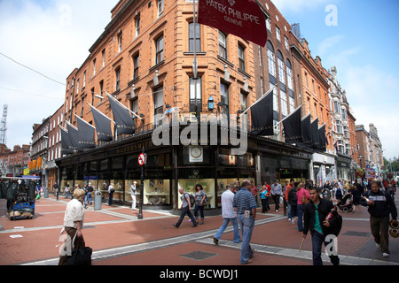 Wehr und Söhne Silberschmiede in Grafton street Dublin Irland Stockfoto