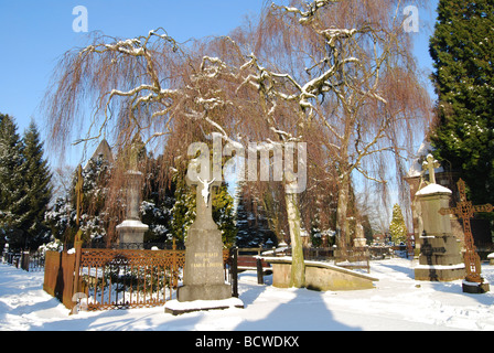 Winter-Szene Het Oude Kerkhof Roermond Niederlande Stockfoto