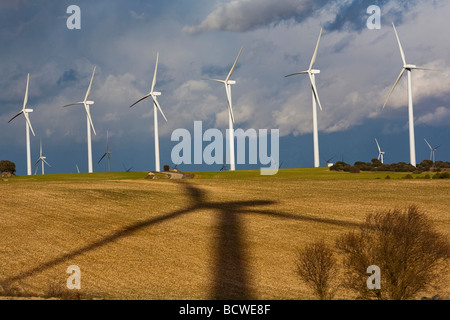 Windkraftanlagen. Albacete. Kastilien-La Mancha. Spanien Stockfoto