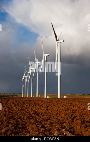 Windkraftanlagen. Albacete. Kastilien-La Mancha. Spanien Stockfoto