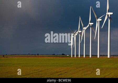 Windkraftanlagen. Albacete. Kastilien-La Mancha. Spanien Stockfoto