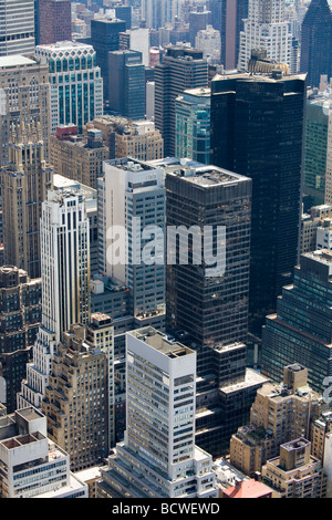 Aerial Panoramablick über upper Manhattan von oben Empire State Building, New York Stockfoto